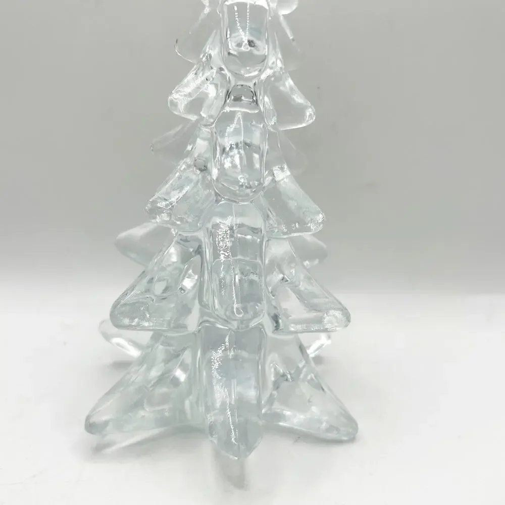 Vintage Crystal Glass Christmas Tree 8” Tall Clear Glass Figurine EUC - Picture 3 of 7